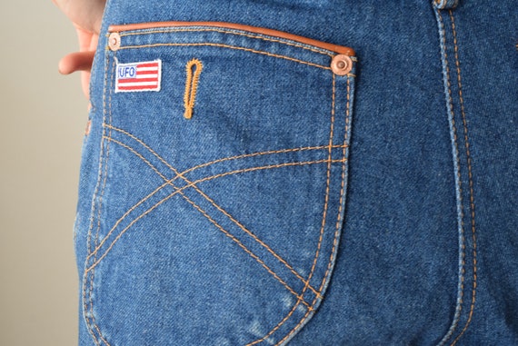 UFO jeans novelty jeans mom jeans stitched jeans u