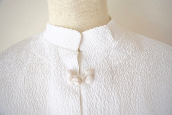 XXS XS Chinese Blouse White Chinese blouse Croppe… - image 5