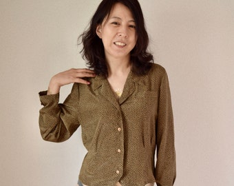 Copper dot blouse retro Japanese Showa Kawaii