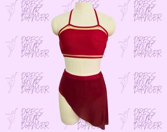 Faded Dance Costume – Lyrisk eller modern solodräkt för flickor, tävlingsdanskläder för kvinnor, katalogkostym för tonårsscenuppträdande