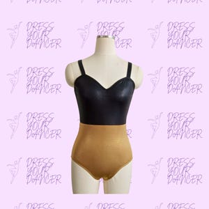 Traje de baile dorado: traje de solista lírico o contemporáneo para niña, ropa de competición de jazz para mujer, atuendo personalizado para actuaciones escénicas para adolescentes.