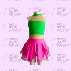 Traje de baile Bloom: traje de solista lírico o contemporáneo para niñas, ropa de competición con inspiración floral, atuendo personalizado para presentaciones escénicas.