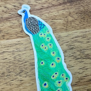 Elegant Peacock Vinyl Sticker: Chinoiserie Art Nouveau Decal