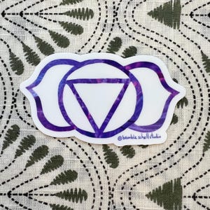 Third Eye Chakra Vinyl Sticker, Waterproof Die-Cut Illustration, Original Art, Yoga Aesthetic, Inspirational Laptop/Water Bottle/Car Decal
