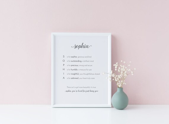 Sophia Digital Download Nursery Decor Baby Shower Baby Etsy