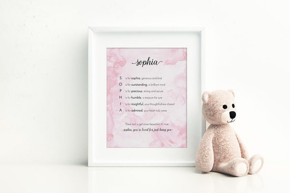 Sophia Digital Download Nursery Decor Baby Shower Baby Etsy