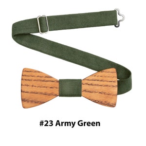 Wooden bow tie SET wooden bow tie, cufflinks, pockets square, suspenders, Green Bow tie, Green suspenders, wedding accessories, green braces - Bow tie (1)