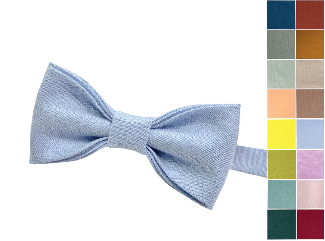 Bluffton Blue Linen Clip On Bow Tie main image 0