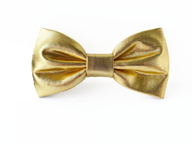Golden Color Bow Tie Shiny Bow Tie - Etsy