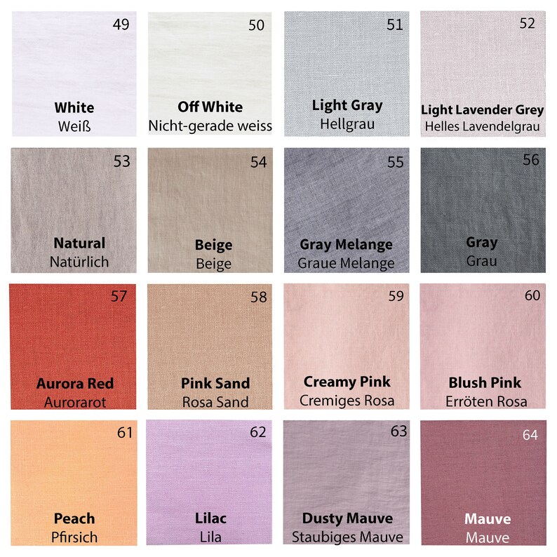 Daub Color Accessories Fabric Swatches, Linen Fabric Samples - Etsy