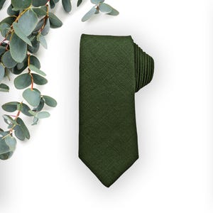 Dark moss green linen tie - Dark moss tie - moss green pocket square - Dark moss green suspenders- Green braces - Dark moss cufflinks