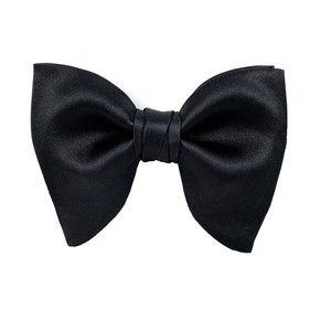 Black Oversized Butterfly Bow Tie, Formal Tuxedo Butterfly Bow Tie, Pre-tied bow tie, Black Wedding bow tie, Groomsman bow tie image 4