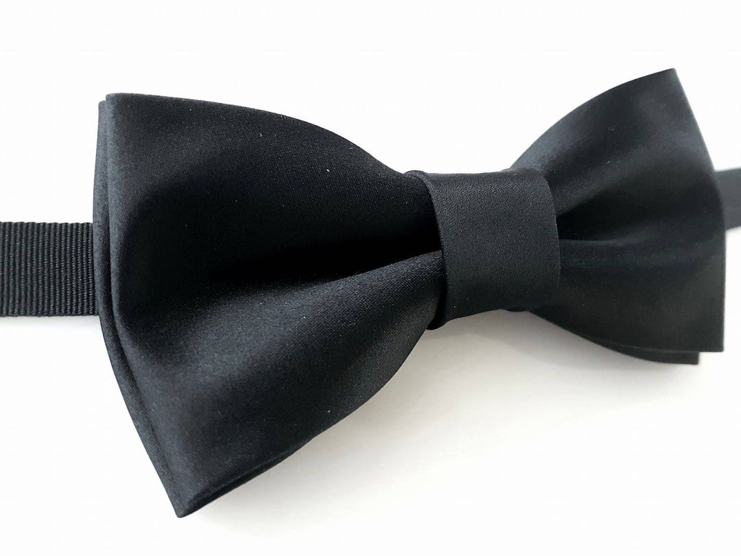 Black Silk Bow Tie Silk Bowtie Silk Bow Ties Silk Bowties Wedding ...