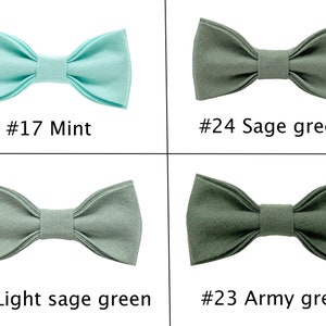 Sage green Linen bow tie, Linen bow tie, Linen pocket square, Sage green suspenders, Sage green braces, Bowtie for men, Sage green bow tie image 2
