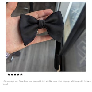 Black Oversized Butterfly Bow Tie, Formal Tuxedo Butterfly Bow Tie, Pre-tied bow tie, Black Wedding bow tie, Groomsman bow tie image 10