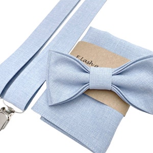 Light blue bow tie - Light blue bowtie - Light blue pocket square - Light blue suspenders- light blue braces - Light blue accessories