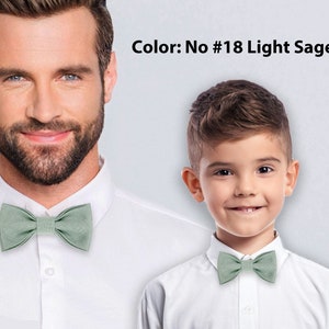 Light Sage Green color accessories for man, youth, child, toddler, baby, boys: Bow tie, suspenders, braces, cufflinks, pocket square zdjęcie 3