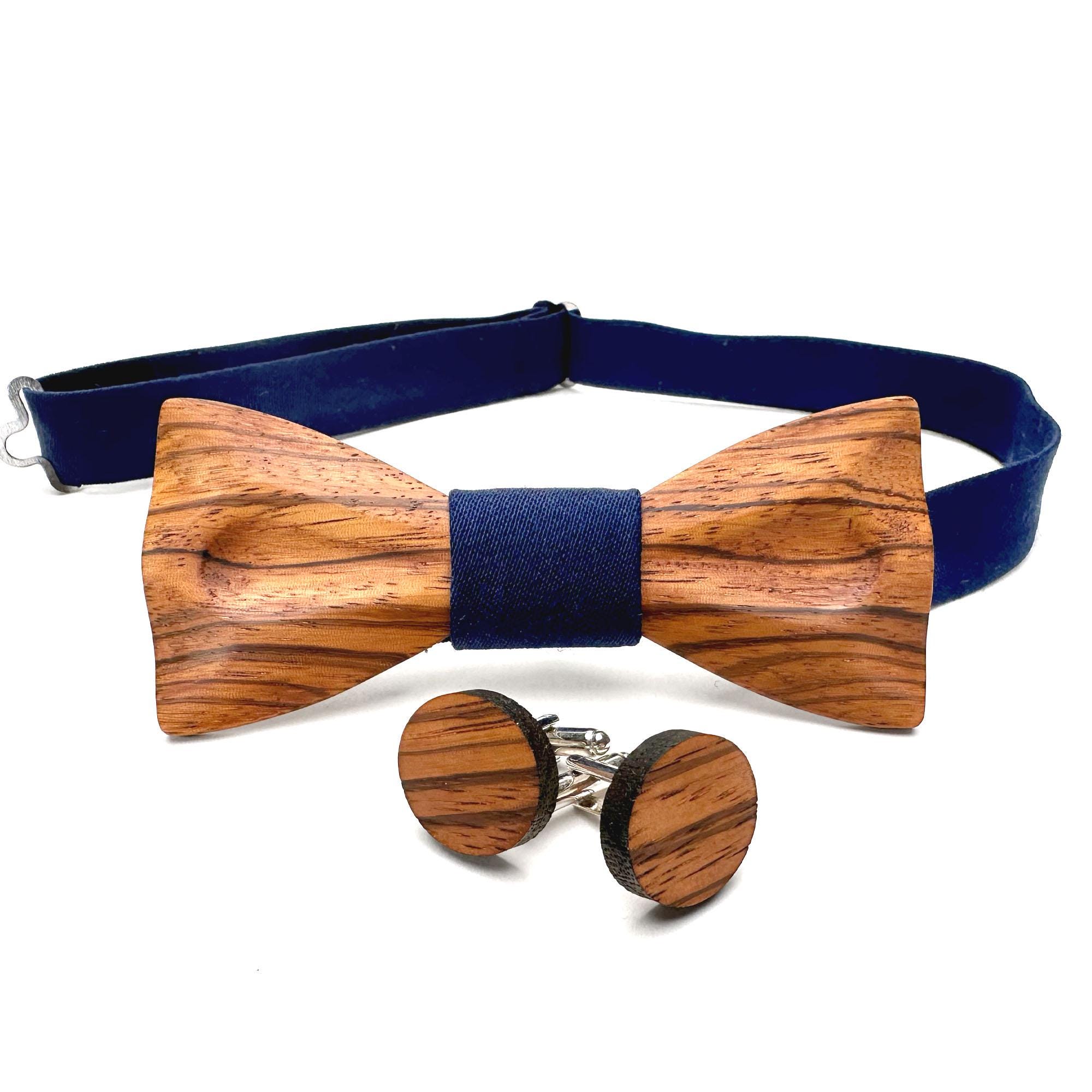 Wooden bow tie- wooden bow tie and cufflinks- bow tie for weddings- wedding accessories- suspenders- wooden cufflinks- pocket square