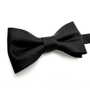 Black bow tie tuxedo-bowtie costume-black neck bow tie- Wedding bowtie- Black bow tie-pre tied black bow tie- Solid Bow tie and cummerbund