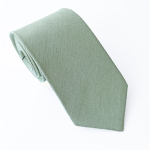 Light sage green linen tie - Light sage green pocket square - Light sage green suspenders- Light sage green braces with leather