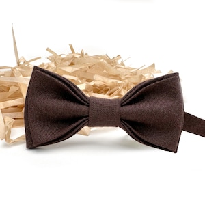 Brown Linen bow tie, Linen bow tie, Linen pocket square, Brown suspenders, Brown  braces, Bowtie for men, Brown bow tie, Brown groomsmen set