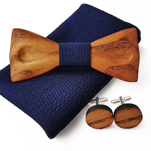 Wooden bow tie- wooden bow tie and cufflinks- bow tie for weddings- wedding accessories-personalized gift- suspenders- pocket square- braces