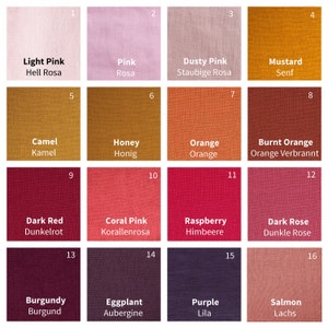 You can pick up and select any color for bow tie, cufflinks, suspenders, braces, pocket square. You can select of pink, red shades which are: Light pink, pink, Dusty pink, mustard, camel, burnt orange, salmon, purple, burgundy, orange and honey