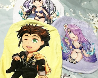 Fire Emblem Claude, Summer Robin and Summer Camilla - Pillow Case and Pillow Cushion (plush fabric material) 15 by 15 inches tall