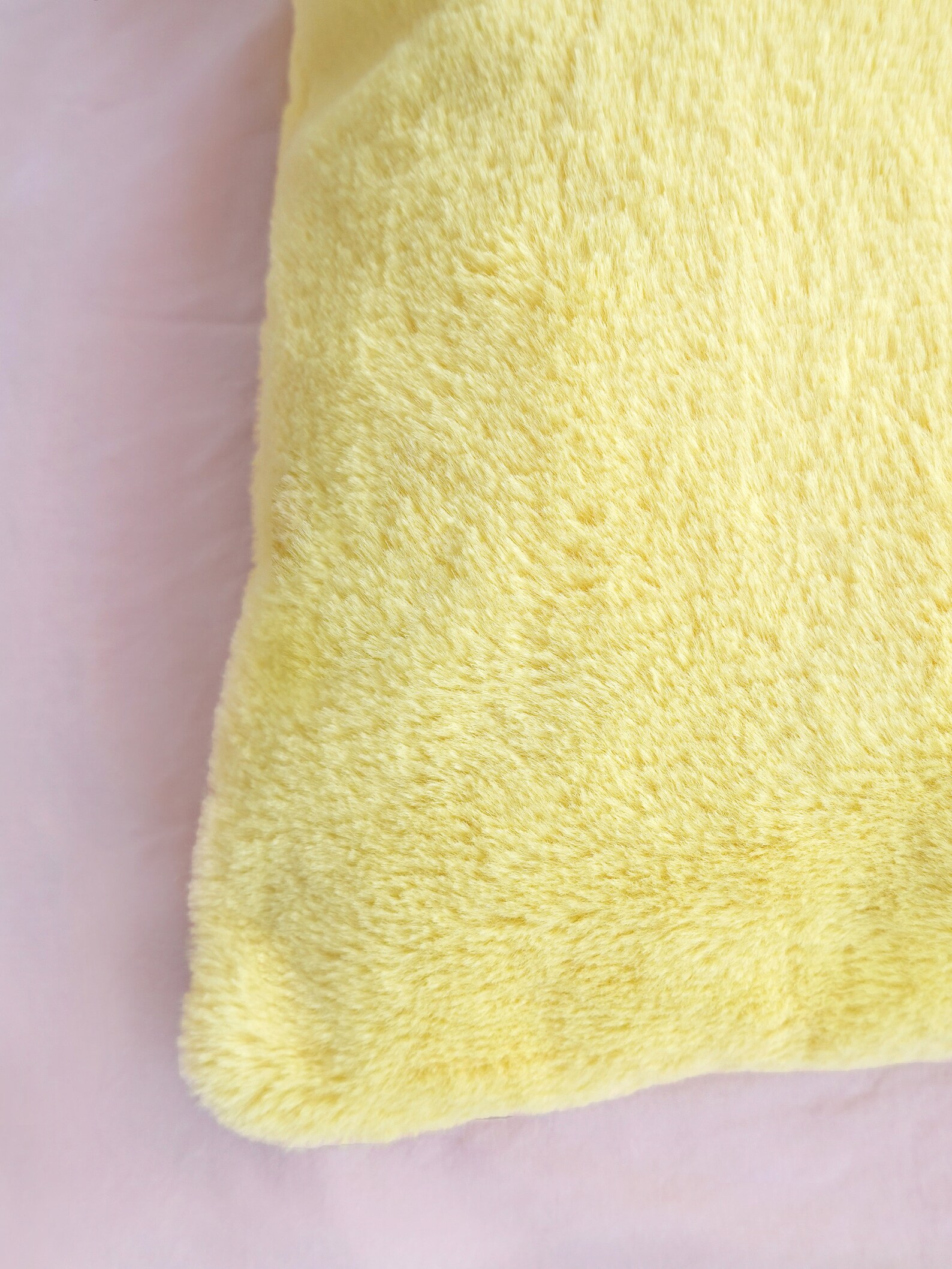 Yellow cushion cover Faux fur pillowcase Stylish pillow Etsy