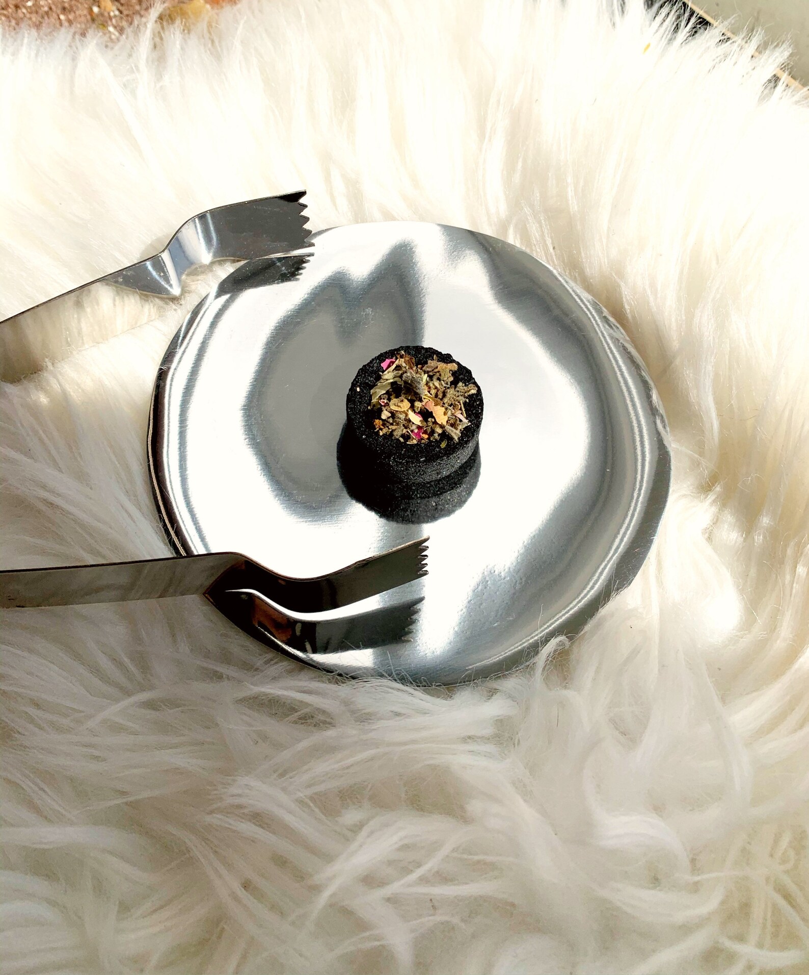 Charcoal Incense Burner Plate Chrome Minimalist Silver Etsy