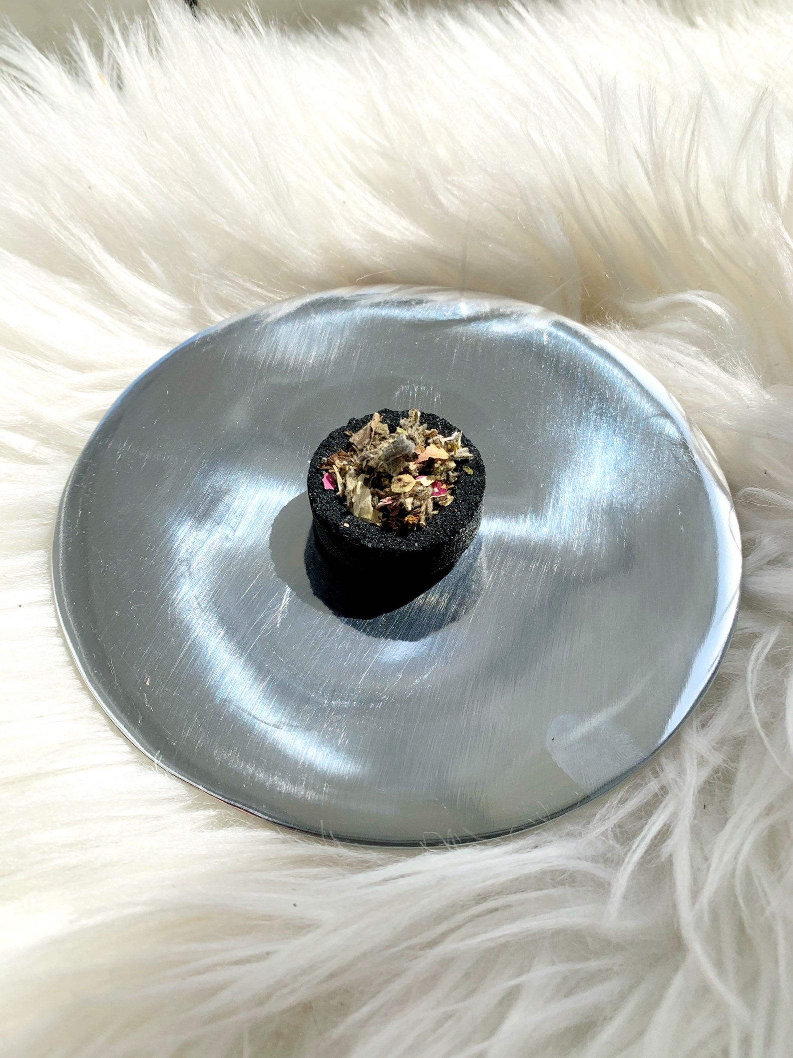 Charcoal Incense Burner Plate Chrome Minimalist Silver Etsy