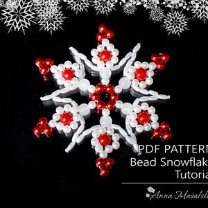PDF Patterns - Christmas decoration, Bead snowflake, Beaded Ornament, Simple Bead Patterns, beading tutorial