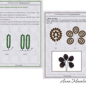 PDF Pattern Beaded Pine branch with cones, Seed bead weaving tutorial, Christmas Decor image 8