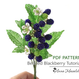 PDF Pattern - French Blackberry Beaded , Flower tutorial, Seed bead crafts, DIY Beading Project