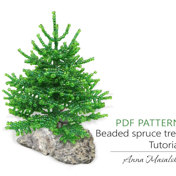 Patron PDF - Sapin de Noël en perles, Tutoriel de tissage de perles de rocaille, Décoration de Noël