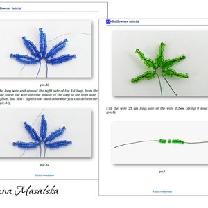 PDF Pattern French beaded Bellflower, Seed bead flower tutorial, French Beaded flowers, beaded flower project image 8