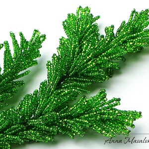 PDF Pattern Beaded Pine branch with cones, Seed bead weaving tutorial, Christmas Decor image 5