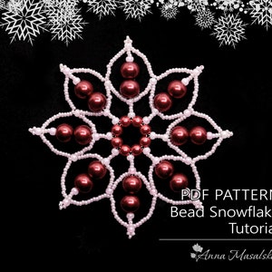 PDF Patterns - Christmas decoration, Bead snowflake, Beaded Ornament, Simple Bead Patterns, beading tutorial