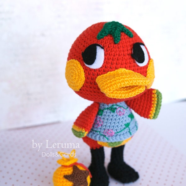 MADE TO ORDER Ketchup, Joey duck villager Animal Crossing, Animal crossing plush toy, Animal Crossing pluchie