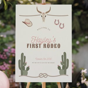 Western Birthday Welcome Sign, 1st Rodeo Birthday Poster, My First Rodeo Sign, Wild West First Birthday Sign, Cowboy Birthday Party #CB093