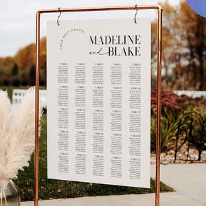 Minimalist Seating Chart Template, Modern Wedding Seating Sign, Wedding Seating Plan, Wedding Table Seating Poster, Canva Template #MB01
