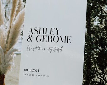 Modern wedding signs Wedding welcome sign Template Download Modern Wedding Sign Printable welcome poster Editable Welcome Sign #059