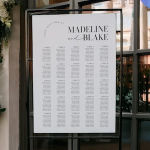 Minimalist Seating Chart Template, Modern Wedding Seating Sign, Table Seating Plan, Wedding Table Seating Poster, Canva Template #MB01