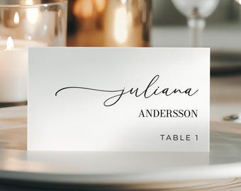 Place Cards Template, Modern Seating Name Cards, Minimalist Wedding Place Cards, Placement cards, Table Seating Cards, Canva #MB01 MADDIE