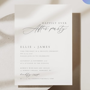 Happily Ever After Party Invitation, Elopement Reception Invite with Photo, Reception Party Invite, Elopement Announcement, Canva #EJ01