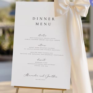 Modern Dinner Menu Sign Template, Wedding Buffet Sign, Minimalist Wedding Menu Poster, Simple Wedding Buffet Menu, Canva Template #10 ALEX