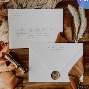 A7 Umschlag Adressvorlage für Canva, Hochzeitsumschlag Adressvorlage, Minimalistische Hochzeitsumschläge 7.25x5.25 #EJ01