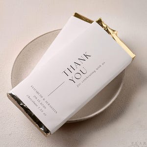 Thank You Chocolate Bar Wrapper Template, Wedding Favor Chocolate Wrapper, Printable Candy Bar Wrapper, Minimalist Wedding Favor #097 LIZ