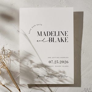Modern Save the Date Invitation Template, Printable Save our Date Invite, Wedding Save the Dates Save the Date Card, Edit in Canva #MB01