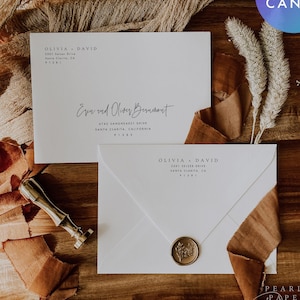 Wedding Envelope Addressing Template for Canva, A7 Envelope Address Template, Minimalist Wedding Envelopes 7.25x5.25 #OD01